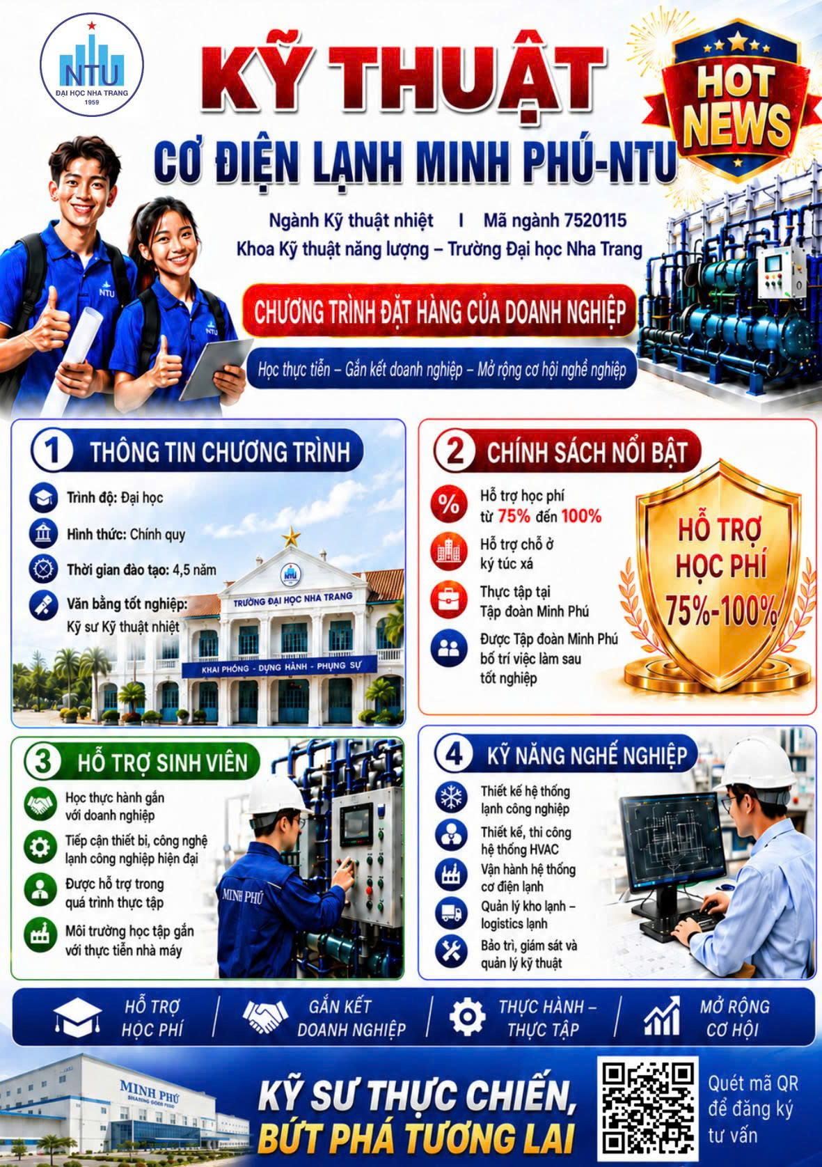 KỸ THUẬT CƠ ĐIỆN LẠNH MINH PHÚ – NTU - Chương trình đào tạo "đặt hàng" từ doanh nghiệp