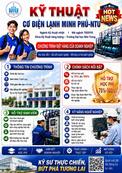KỸ THUẬT CƠ ĐIỆN LẠNH MINH PHÚ – NTU - Chương trình đào tạo "đặt hàng" từ doanh nghiệp